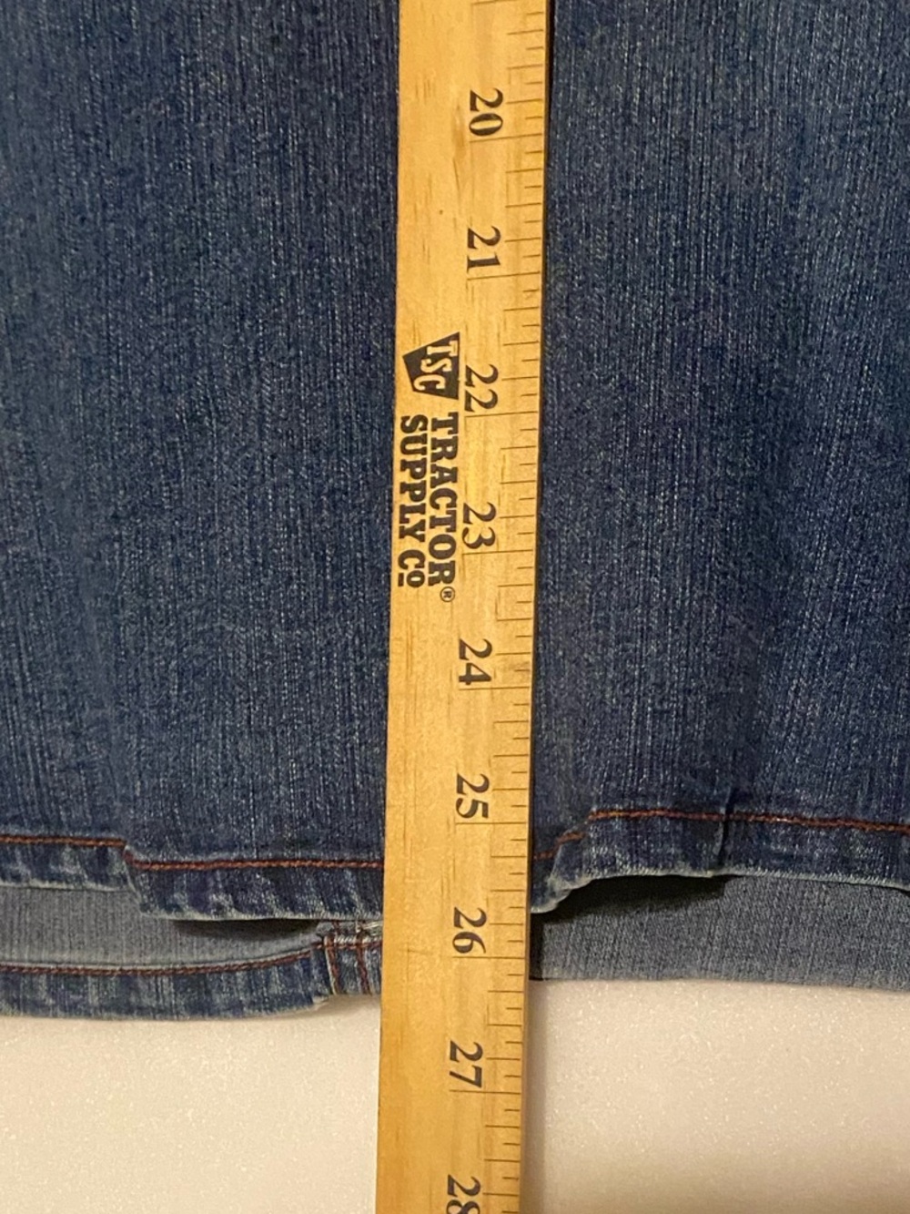 Stretch Denim Paneled A-line Flared Skirt 18W Blue - Picture 6 of 6